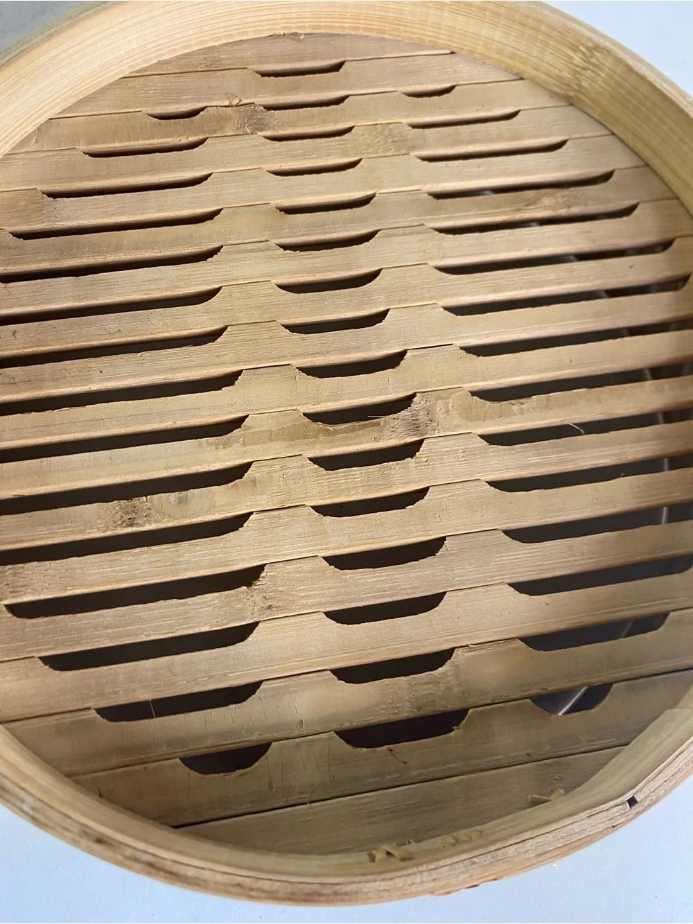 Vintage Covered 2-Tier Bamboo Steamer Basket 9” Diameter